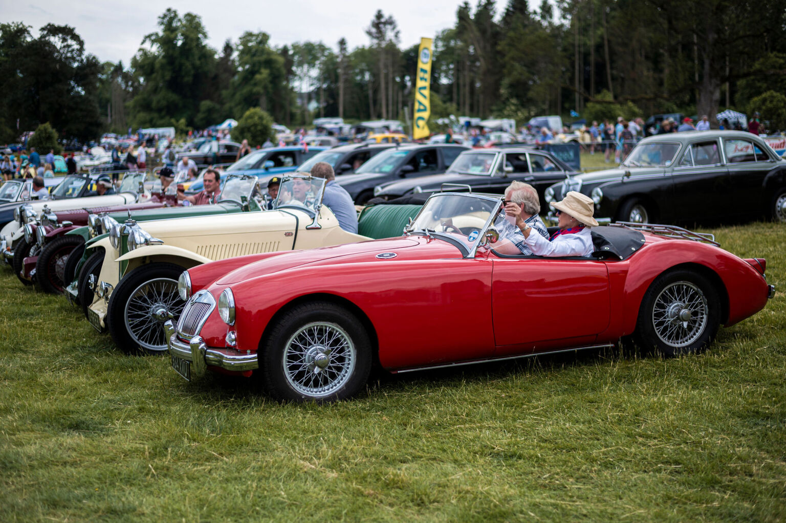 Classic MG and sports cars on display