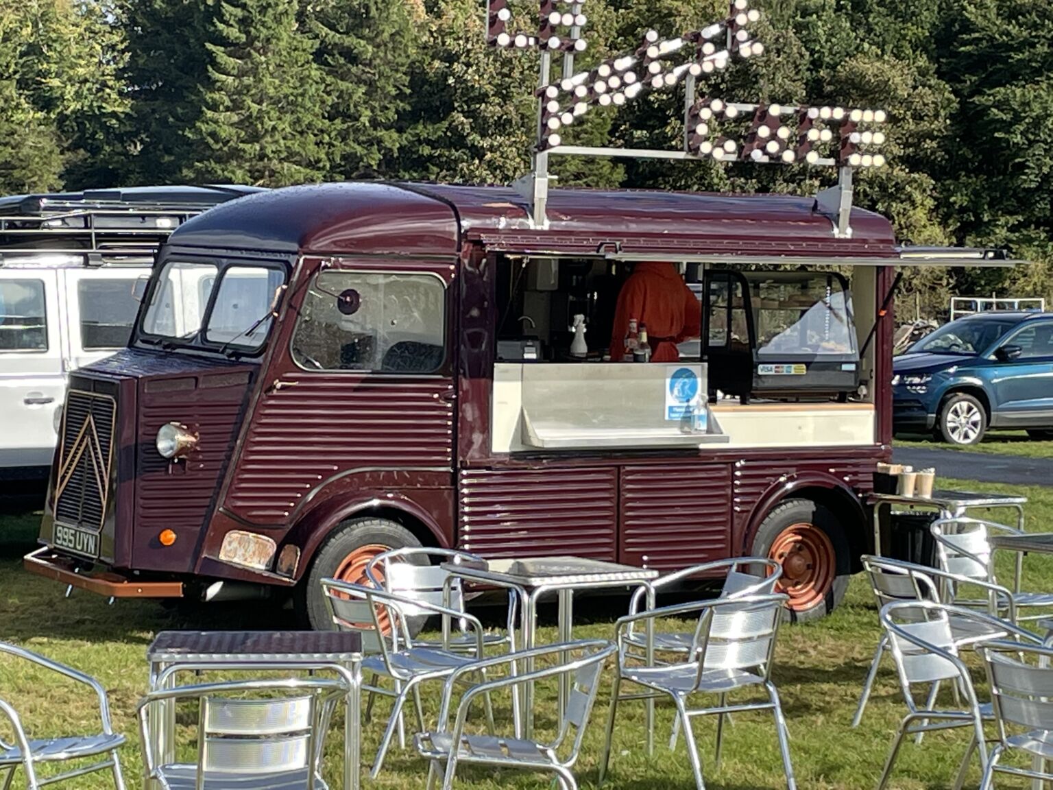 Vintage Citroën H van serving refreshments